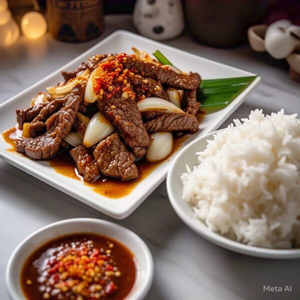 B3 - Satay Beef Tenderloin and Onions Stir Fry