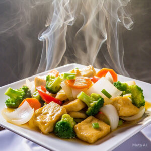 VE13 - Tofu & Mixed Vegetables Stir Fry - Đậu Phụ Xào Rau Cải
