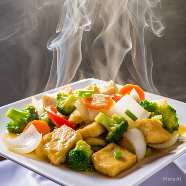 VE13 - Tofu & Mixed Vegetables Stir Fry - Đậu Phụ Xào Rau Cải
