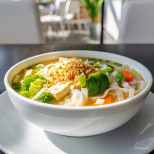 VE5 - Vegetarian Rice Noodle Soup with Tofu - Hủ Tiếu Chay