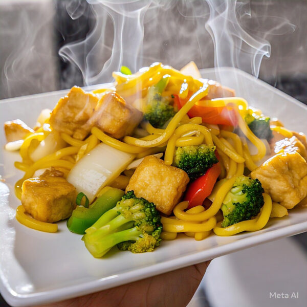 VE7 - Yellow Noodle Stir-Fry with Vegetables and Tofu