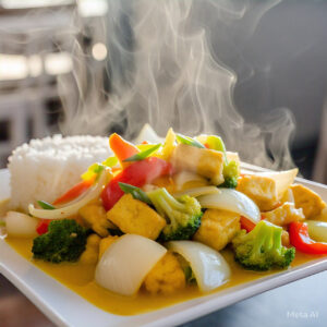 VE9 - Stir Fry Vegetables with Yellow Curry and Tofu